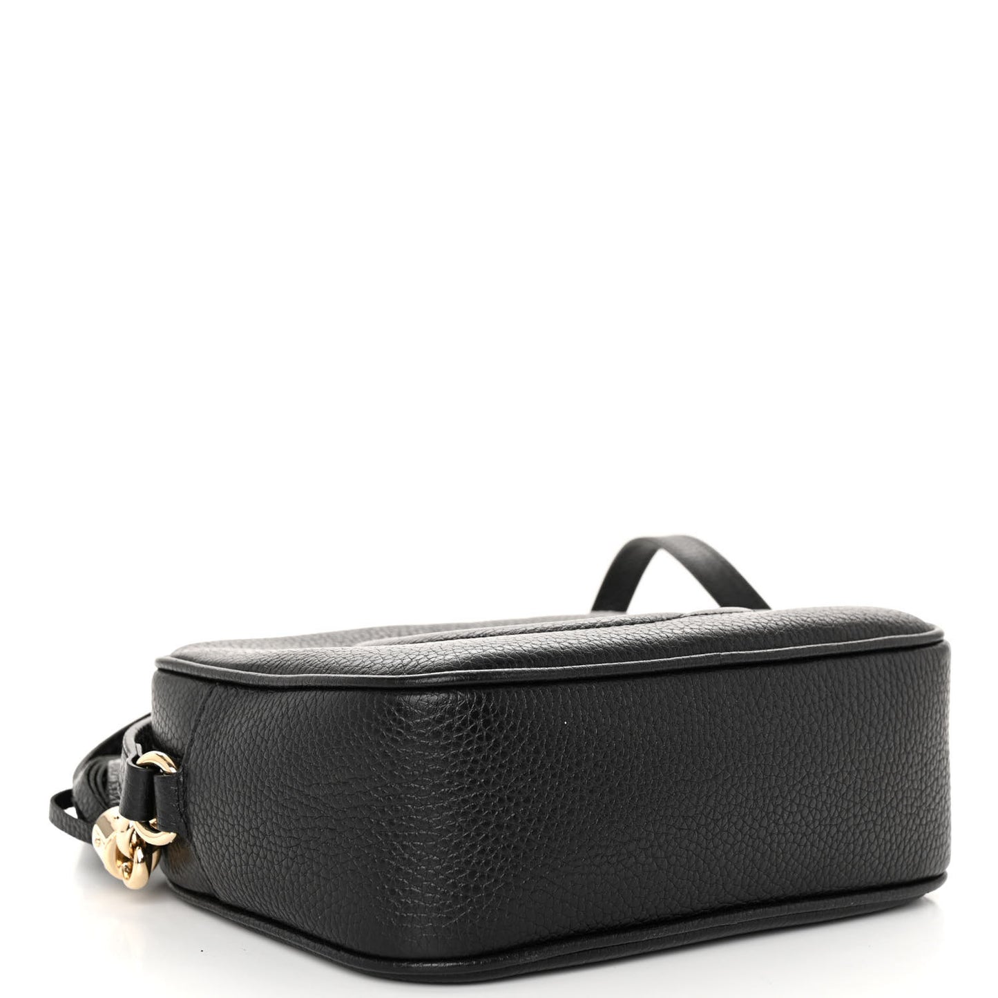 Pebbled Calfskin Small Soho Disco Bag Black