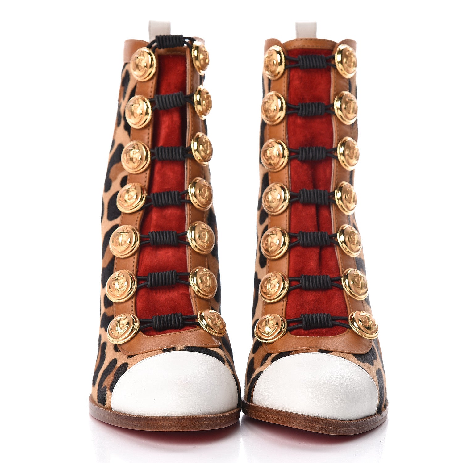 Christian Louboutin Calf Hair Leopard Print Who Dances 85 Ankle Boots 39 Gold Fauve 2 of 9