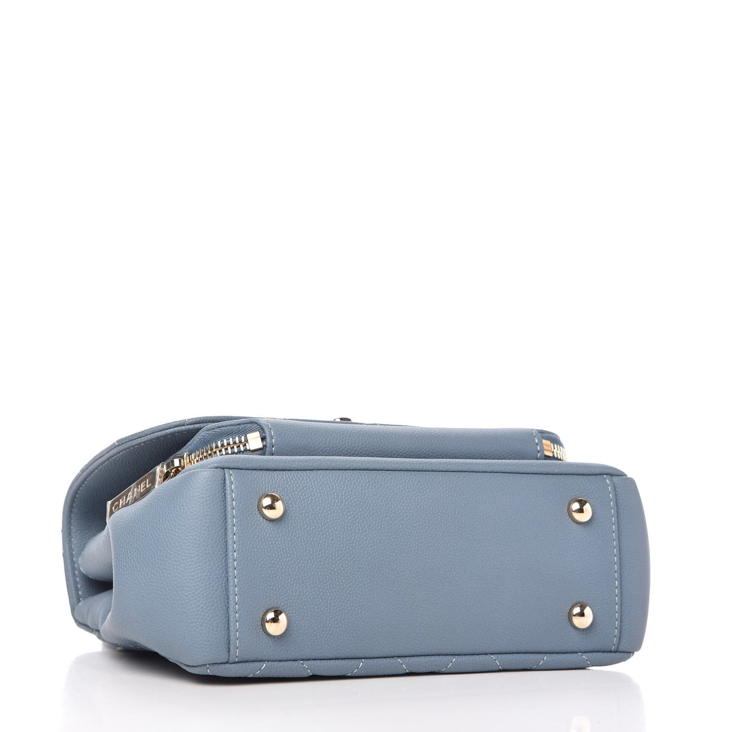 Caviar Quilted Mini Business Affinity Flap Light Blue