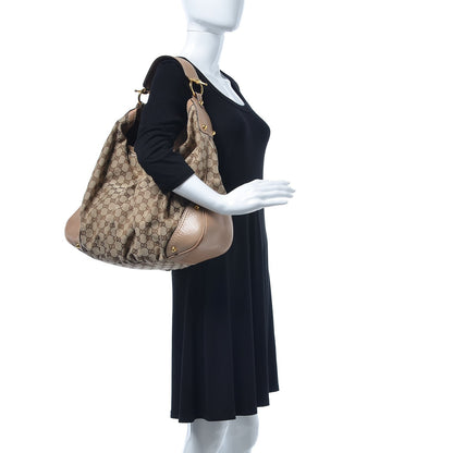 Gucci Monogram Large Jockey Hobo Beige 2 of 7