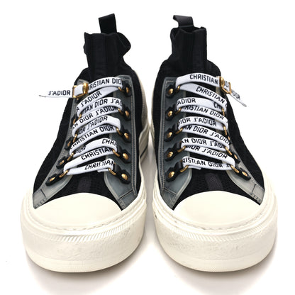 Christian Dior Technical Knit Calfskin Womens Walk'N'Dior High Top Sneakers 38 Black 2 of 9