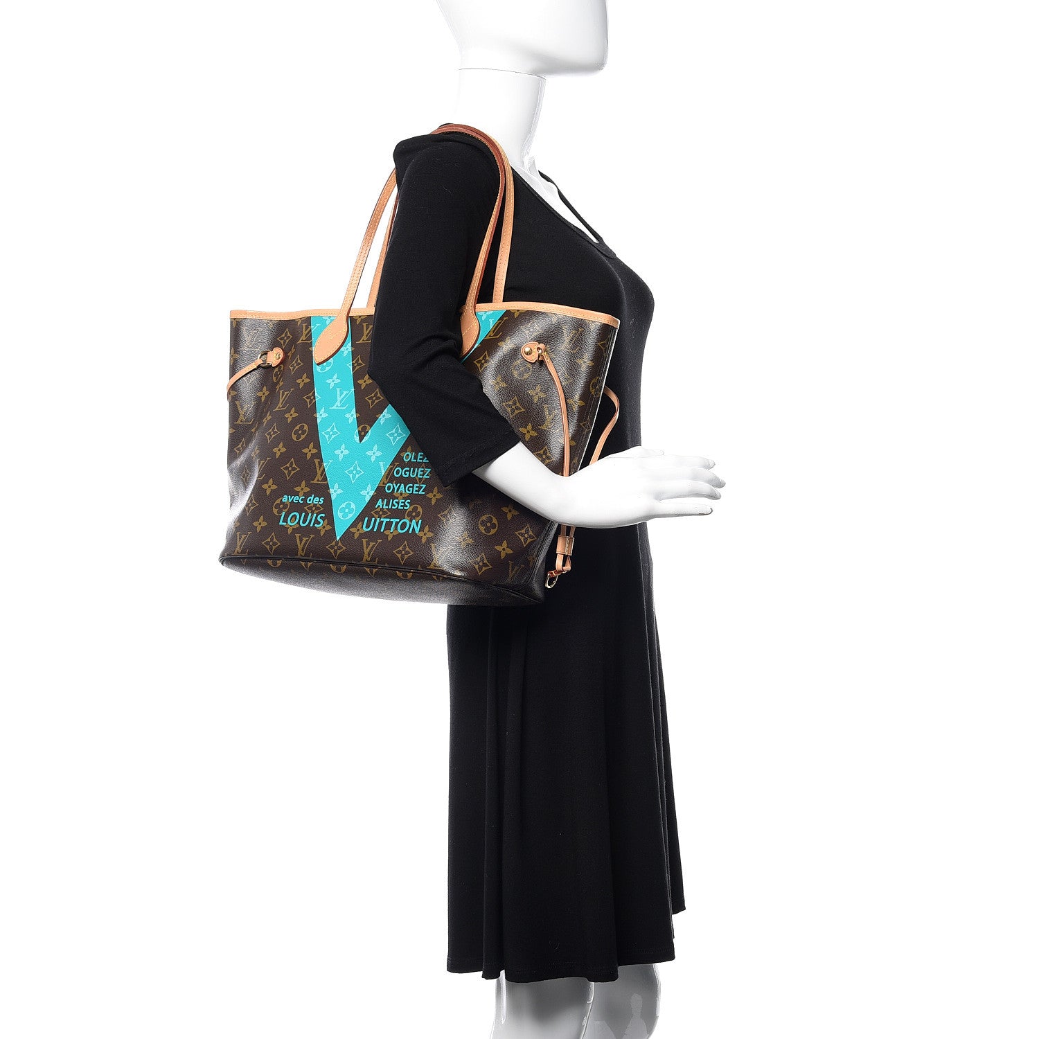 Louis Vuitton Monogram V Neverfull MM Turquoise 2 of 10