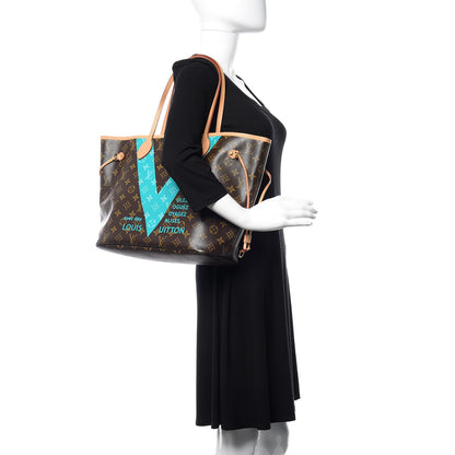 Louis Vuitton Monogram V Neverfull MM Turquoise 2 of 10