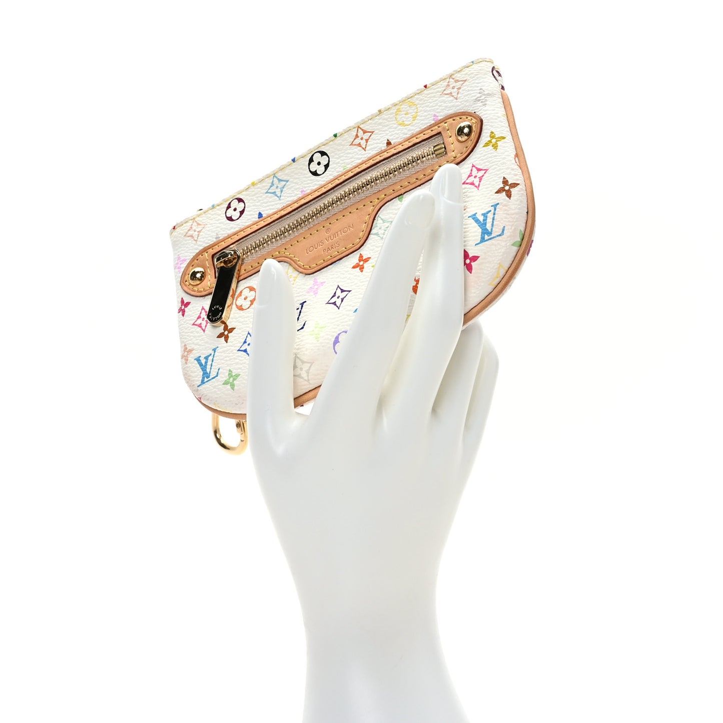 Monogram Multicolor Pochette Plate MM White