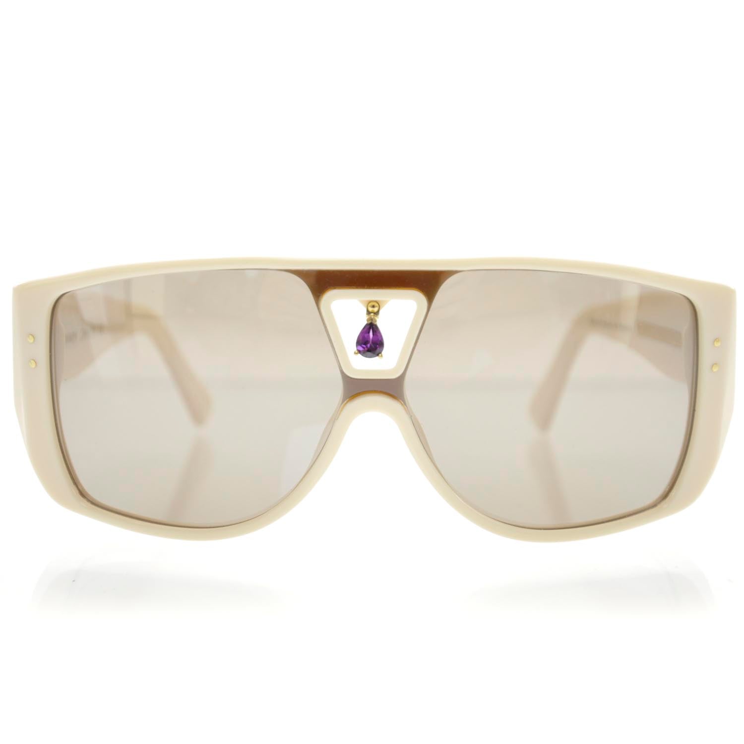 Louis Vuitton Acetate Amethyst Bindi Sunglasses Ivory 2 of 7