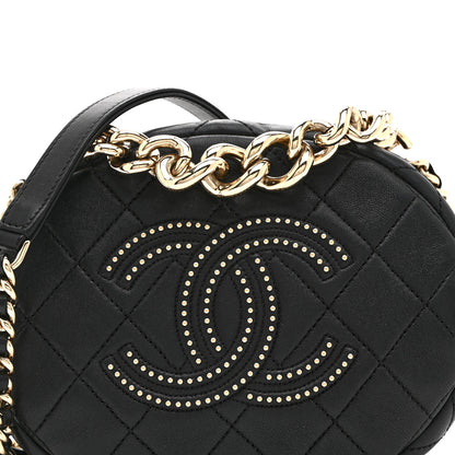 Chanel Lambskin Quilted Studded Camera Case Black 8 of 10