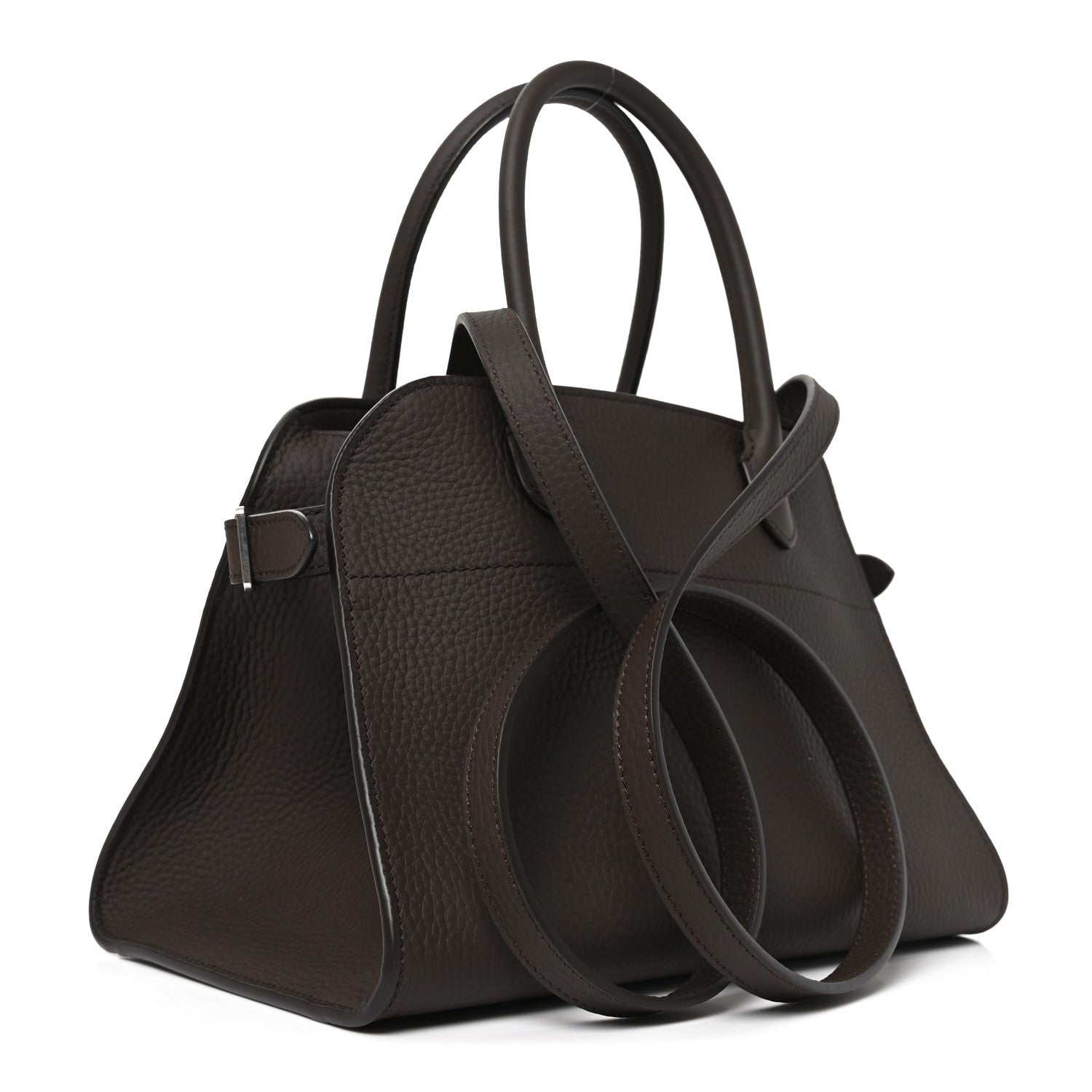 The Row Grained Calfskin Soft Margaux 10 Bag Deep Brown 3 of 9