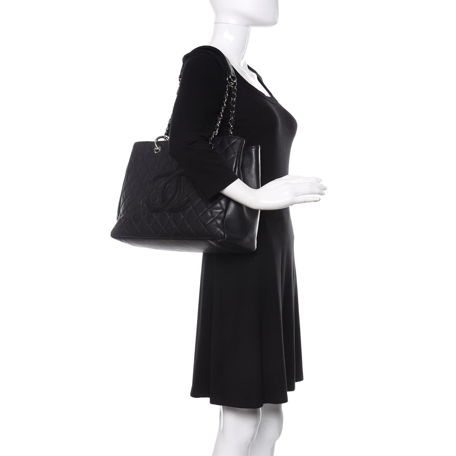 Chanel Caviar Quilted Grand Shopping Tote GST Black 2 of 17