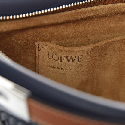 Loewe Calfskin Woven Small Missy Bag Navy Tan 6 of 9