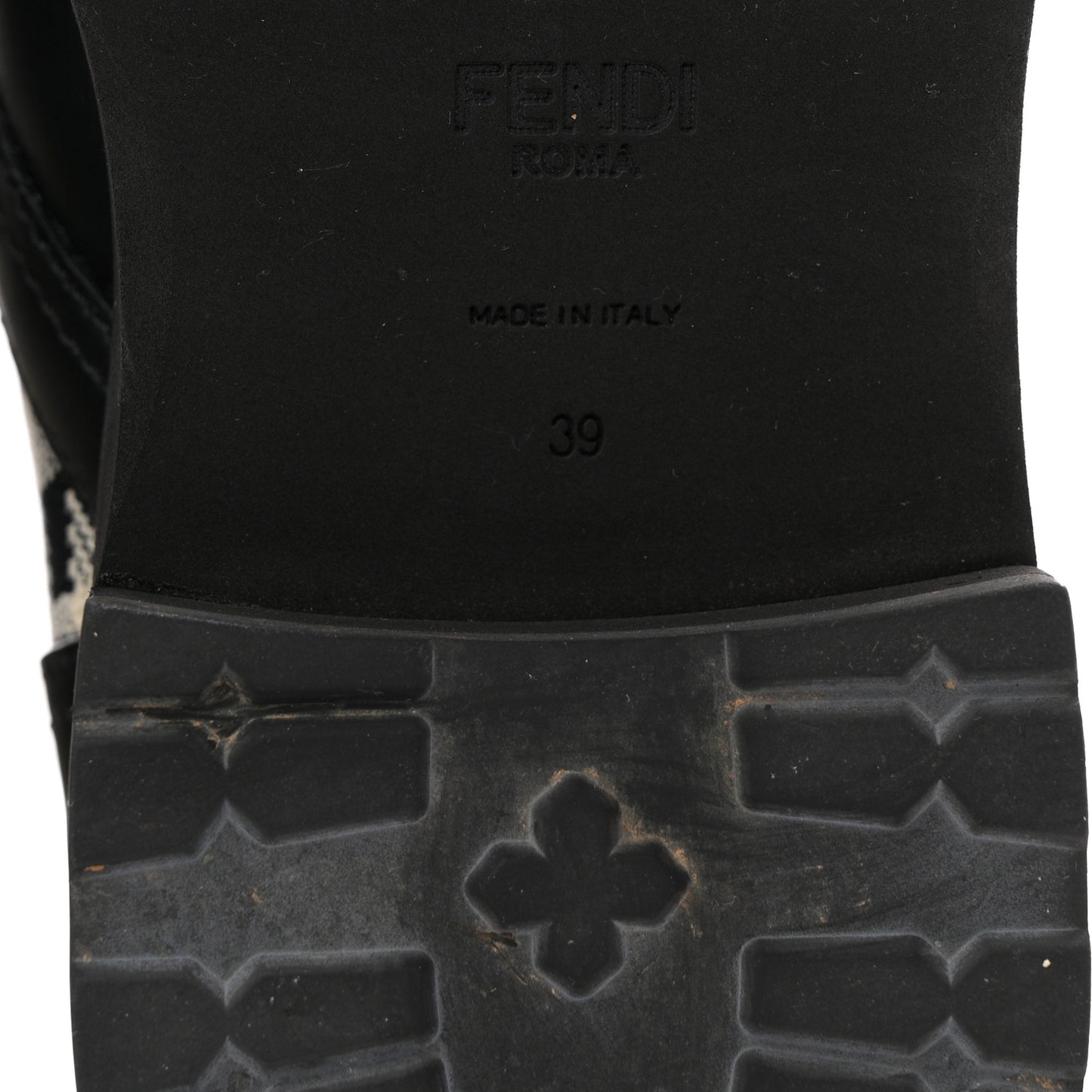 Vitello Stretch Fabric FF Vichy Rockoko Biker Boots 39 Black Crema Tobacco