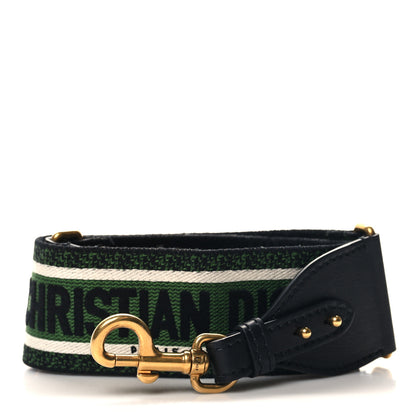 Christian Dior Canvas Embroidered Shoulder Strap Green 1 of 4