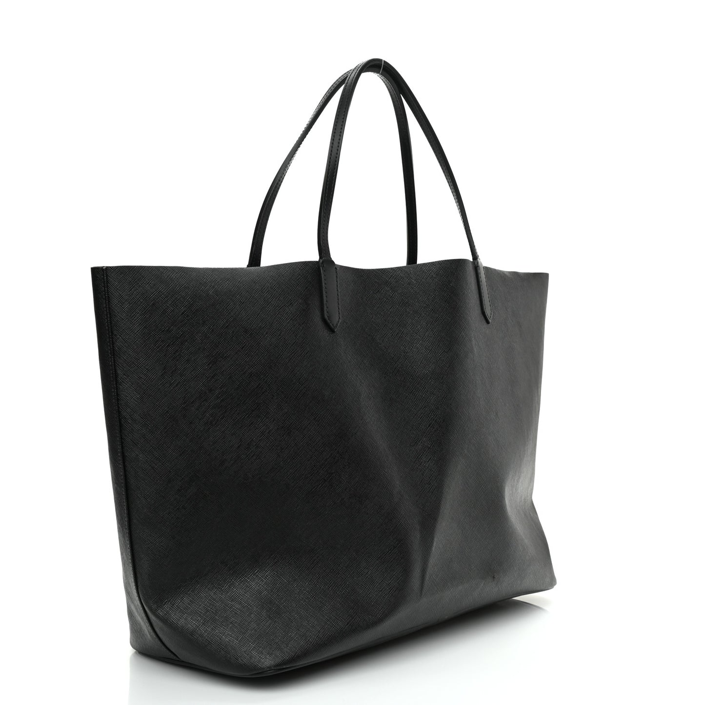 Textured Coated Canvas Panther Print Large Antigona Tote Black