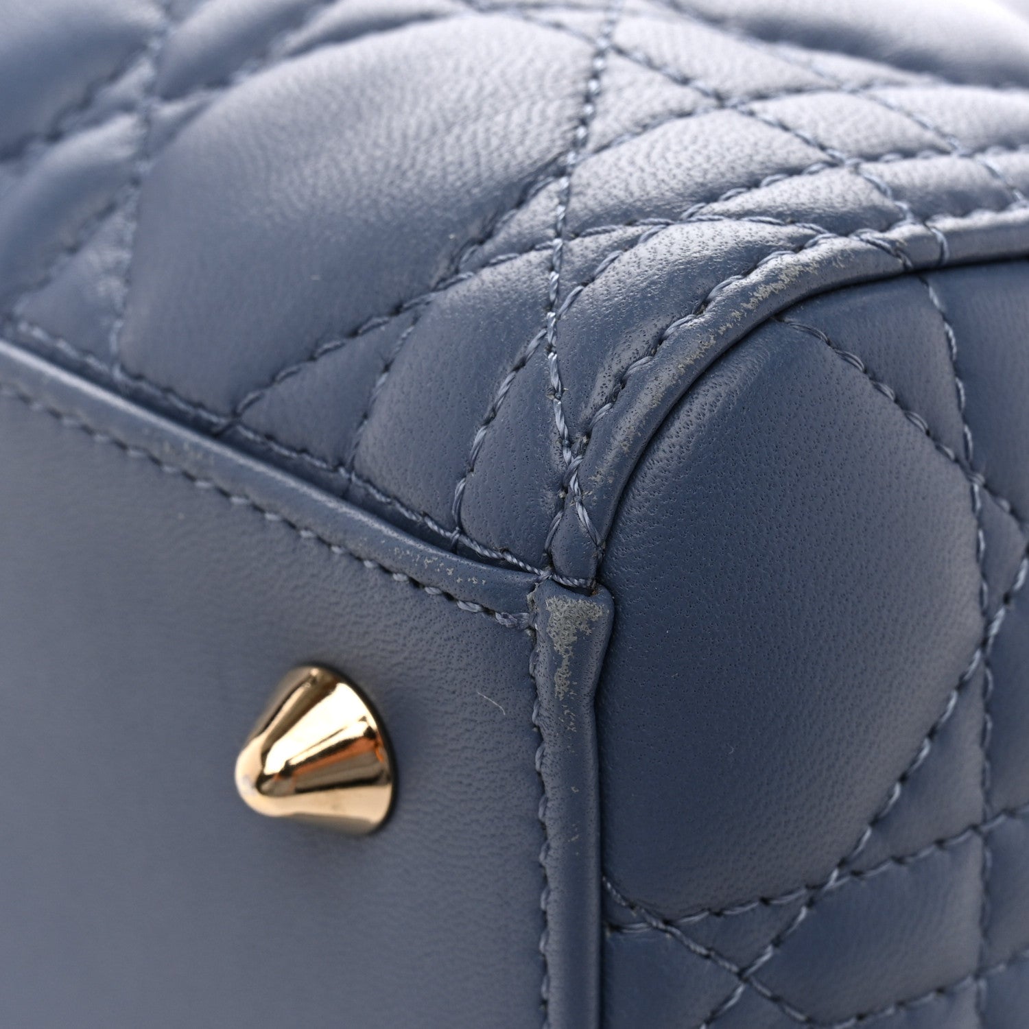 Christian Dior Lambskin Cannage Medium Lady Dior Denim Blue 12 of 13