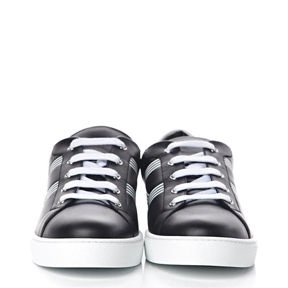 Hermes Calfskin Mens Advantage Sneakers 44 Black White 2 of 7
