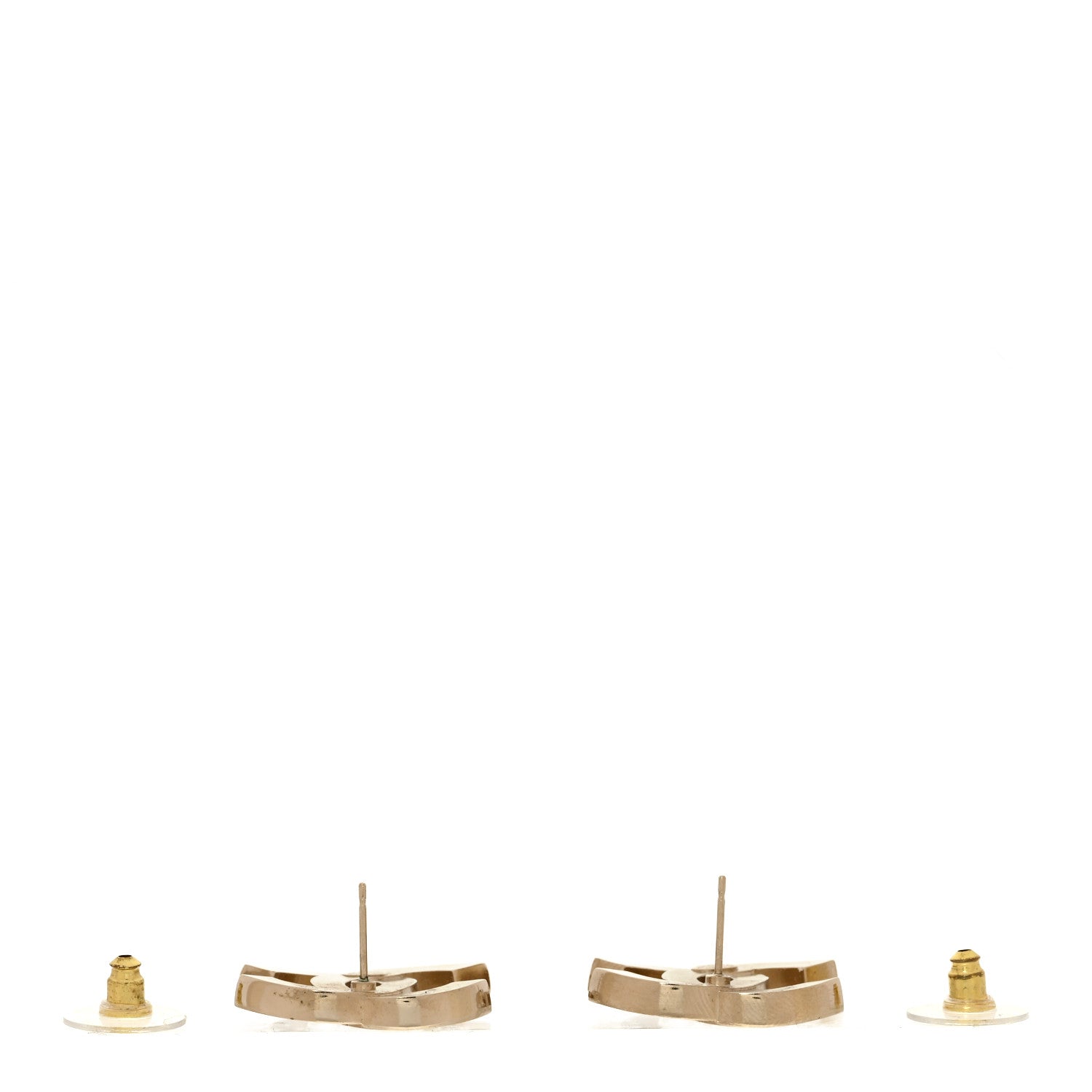 Chanel Crystal CC Earrings Light Gold 3 of 5