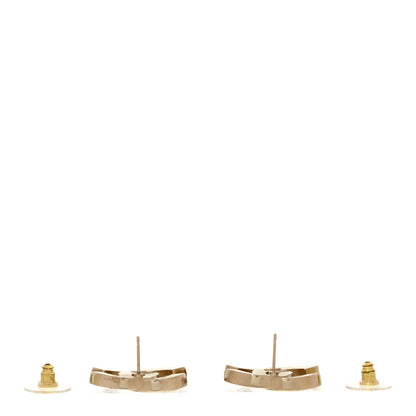 Chanel Crystal CC Earrings Light Gold 3 of 5