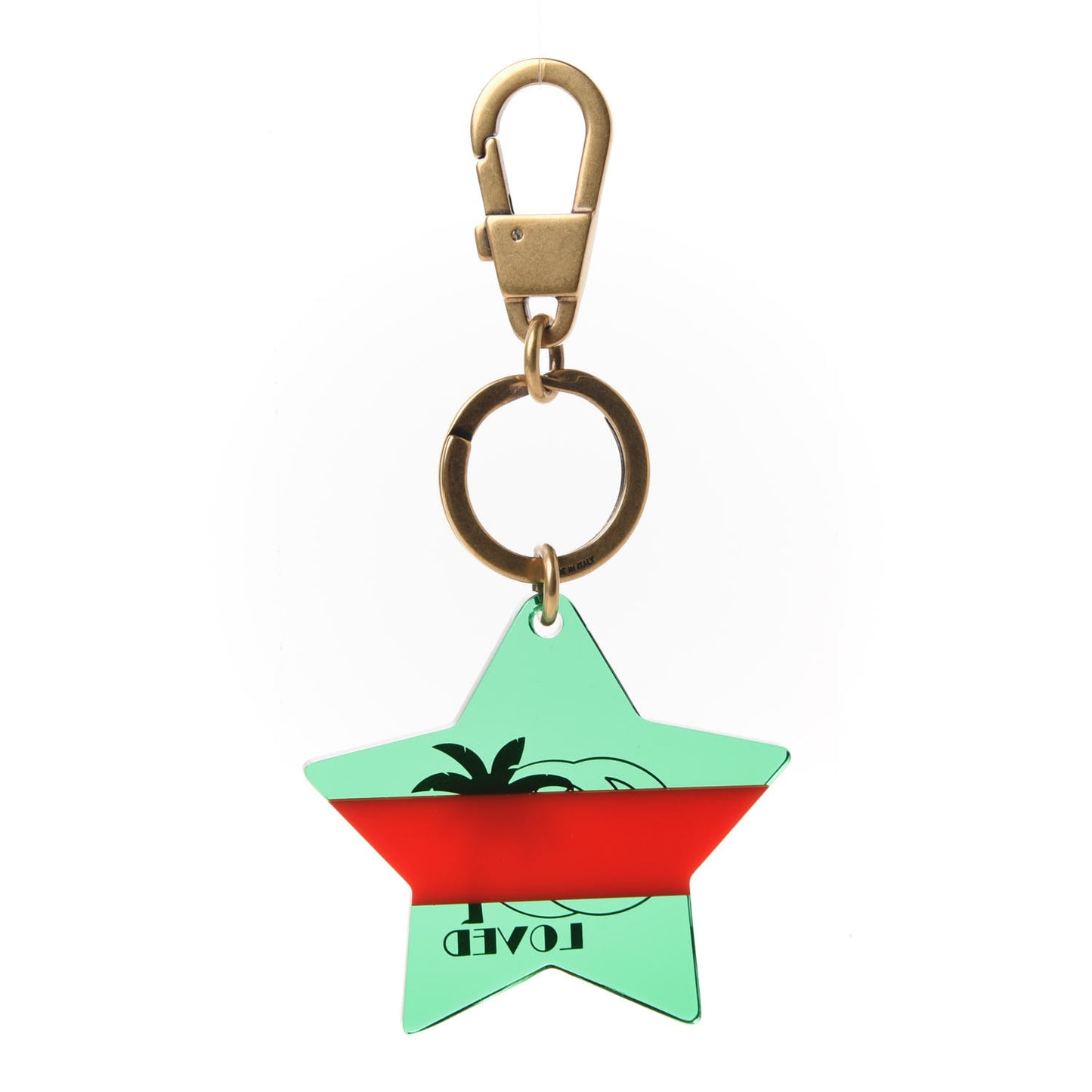 Plexiglass GG Loved Key Charm Green Red