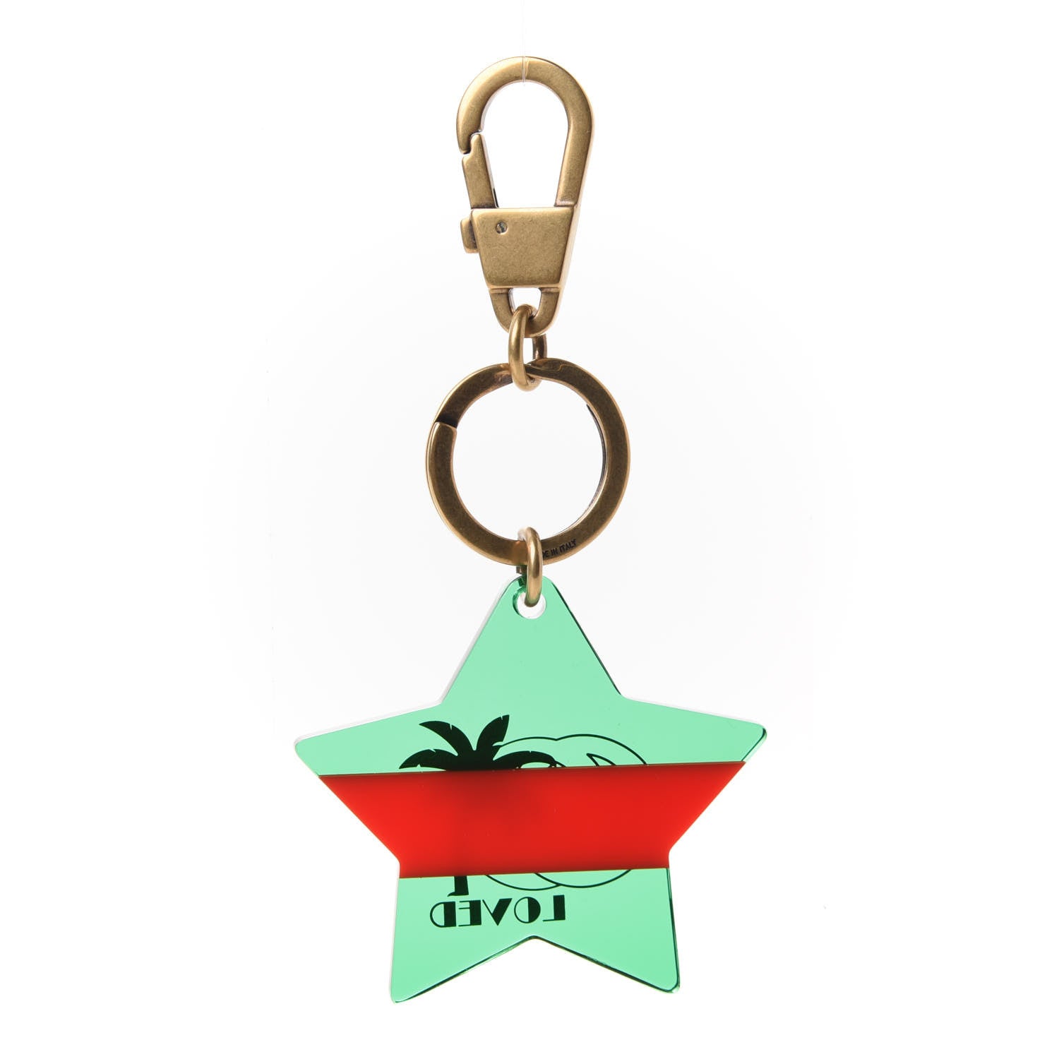 Gucci Plexiglass GG Loved Key Charm Green Red 3 of 4