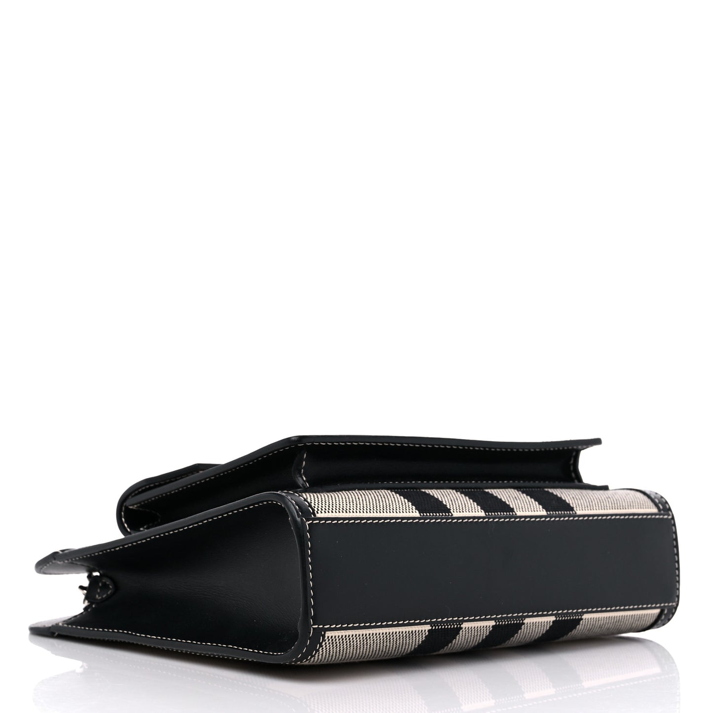 Smooth Calfskin Archive Canvas Check Mini Pocket Bag Butter Beige Black
