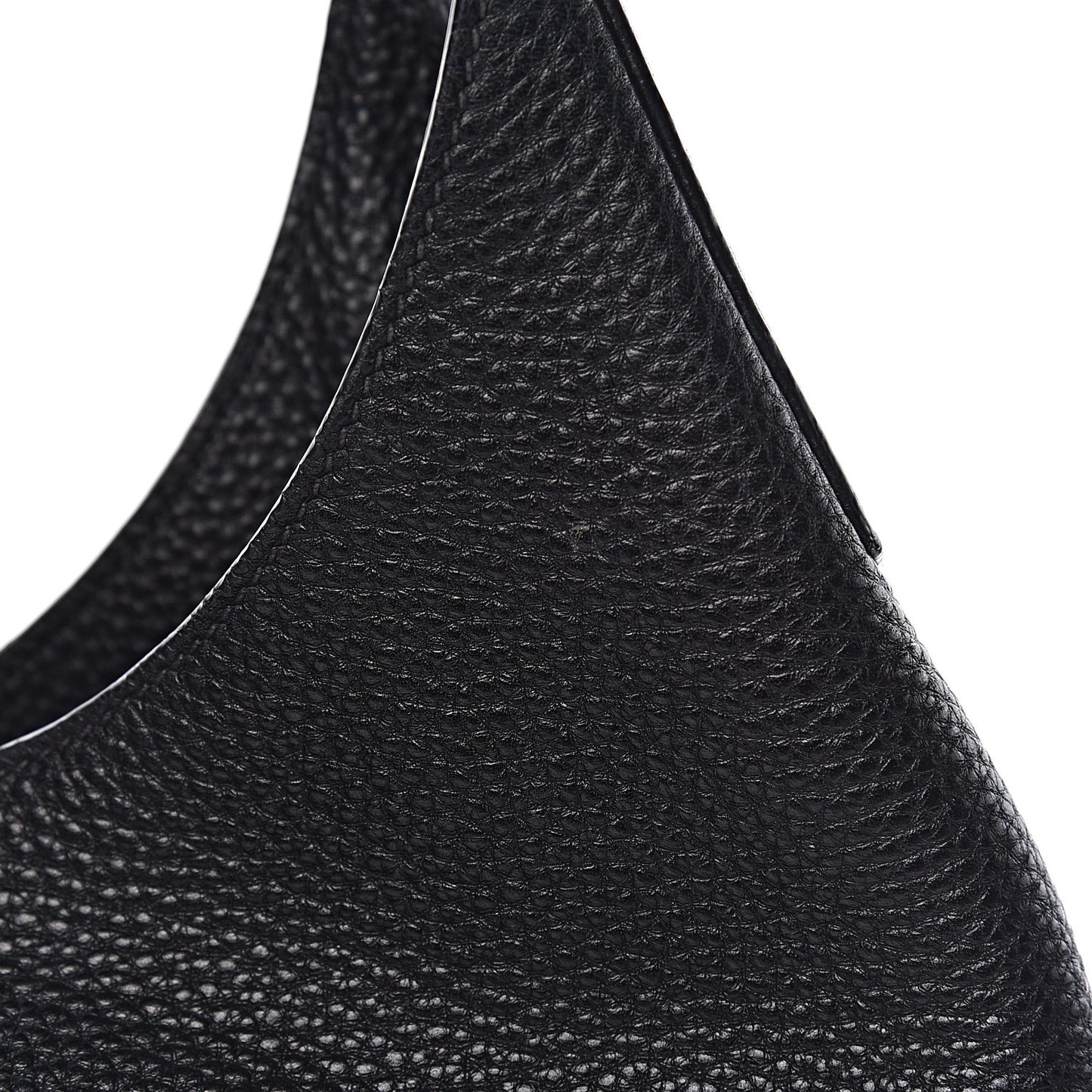 Vitello Daino Embossed Logo Hobo Black