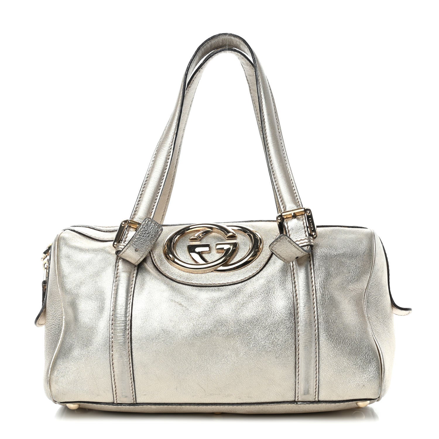 Gucci Metallic Calfskin Small Britt Boston Gold 1 of 13