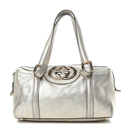 Gucci Metallic Calfskin Small Britt Boston Gold 1 of 13
