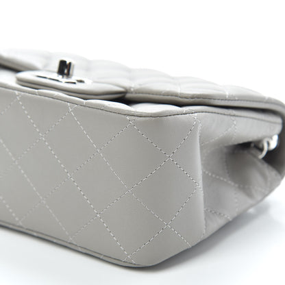Chanel Lambskin Quilted Mini Square Flap Light Grey 9 of 10