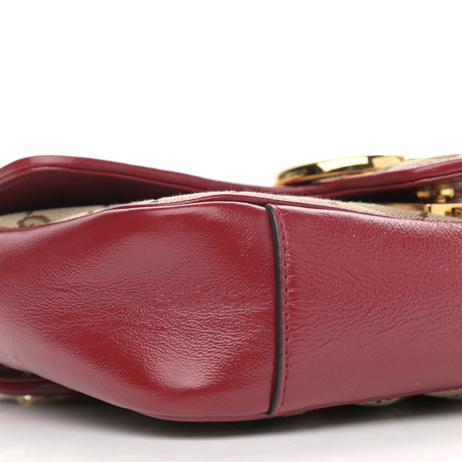 Gucci Monogram Azalea Calfskin Matelasse Diagonal Mini GG Marmont Shoulder Bag Beige Ebony New Cherry Red 9 of 10