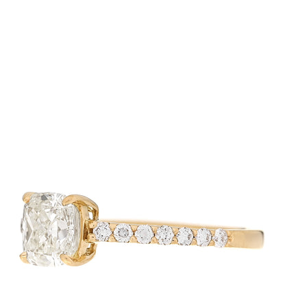 Parker & West by FASHIONPHILE 18K Yellow Gold Diamond 1.00ct Cushion Cut Pave Band Engagement Ring 51 5.75 3 of 10
