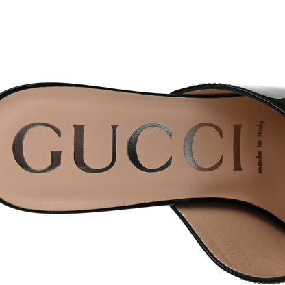 Gucci Patent Lexi Horsebit Mules 38 Black 7 of 8
