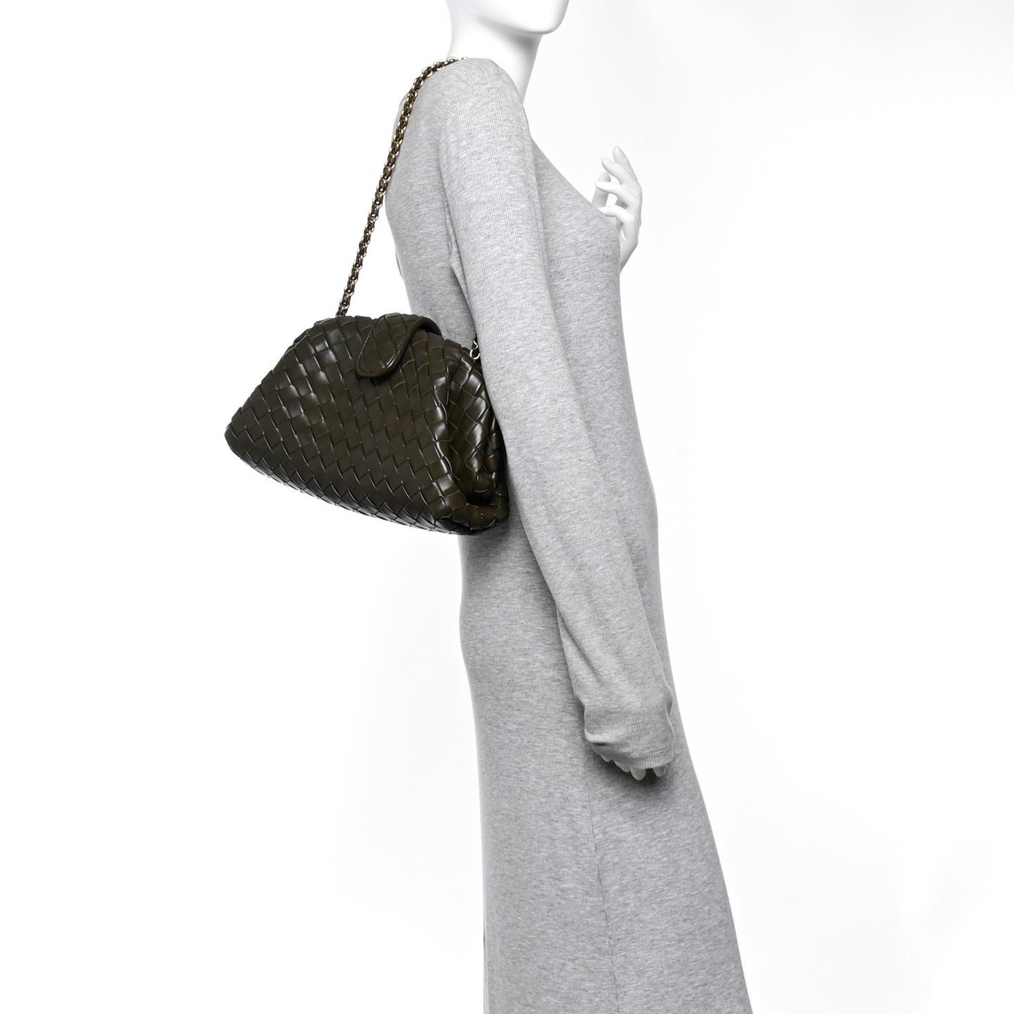 Nappa Intrecciato Teen The Lauren 1980 Clutch With Chain Khaki