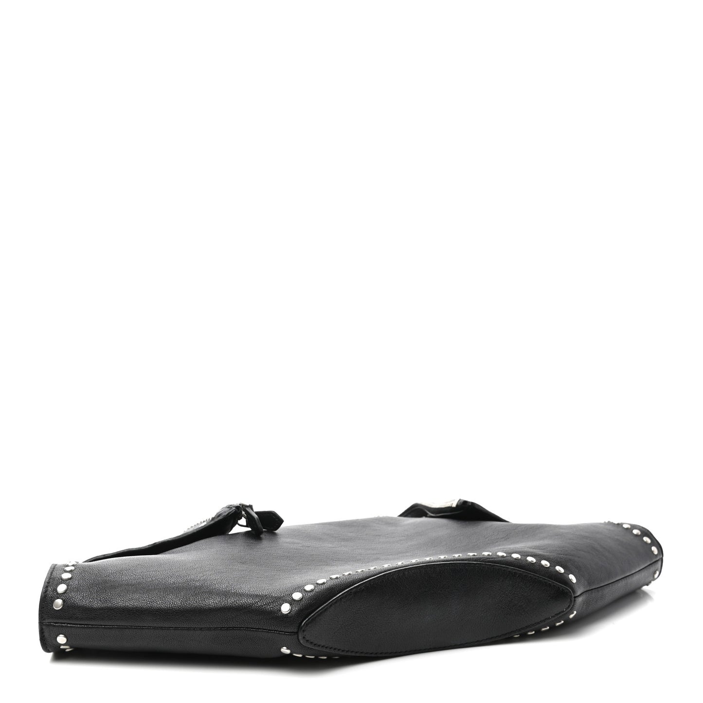 Calfskin Studded De Manta Clutch Black