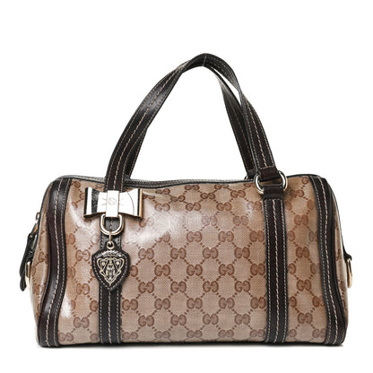 Gucci Crystal Monogram Duchessa Boston Bag Brown 1 of 15