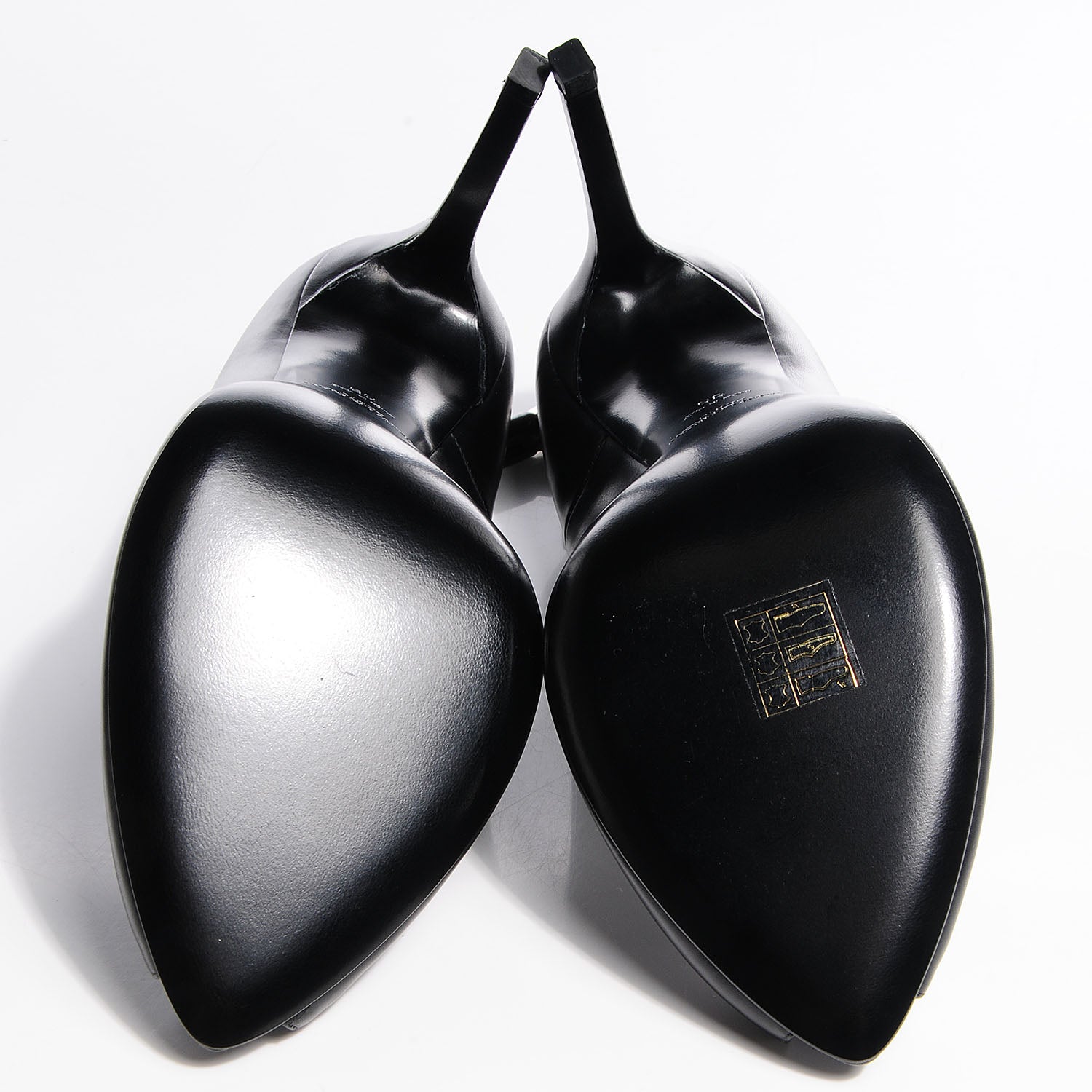 Saint Laurent Calfskin Paris 105 Peep Toe Escarpin Pumps 39 Black 5 of 7