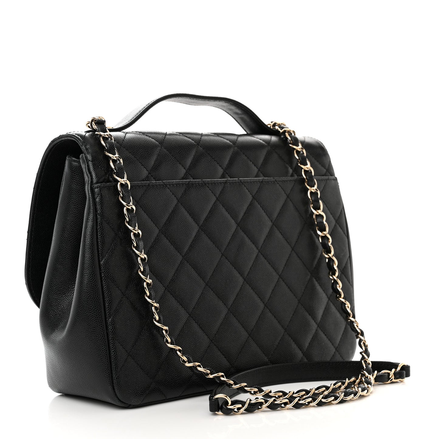 Caviar Quilted Large Business Affinity Flap Black