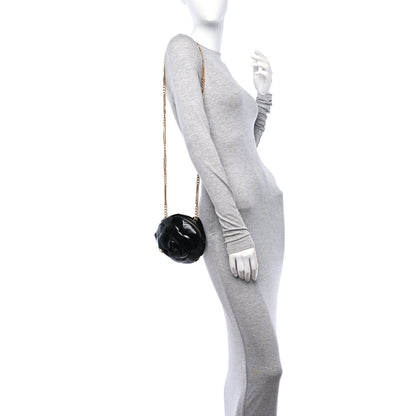Chanel Patent Lambskin Camellia Bouquet Clutch With Chain Black 2 of 11