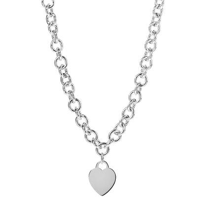 Tiffany Sterling Silver Heart Tag Necklace 1 of 5