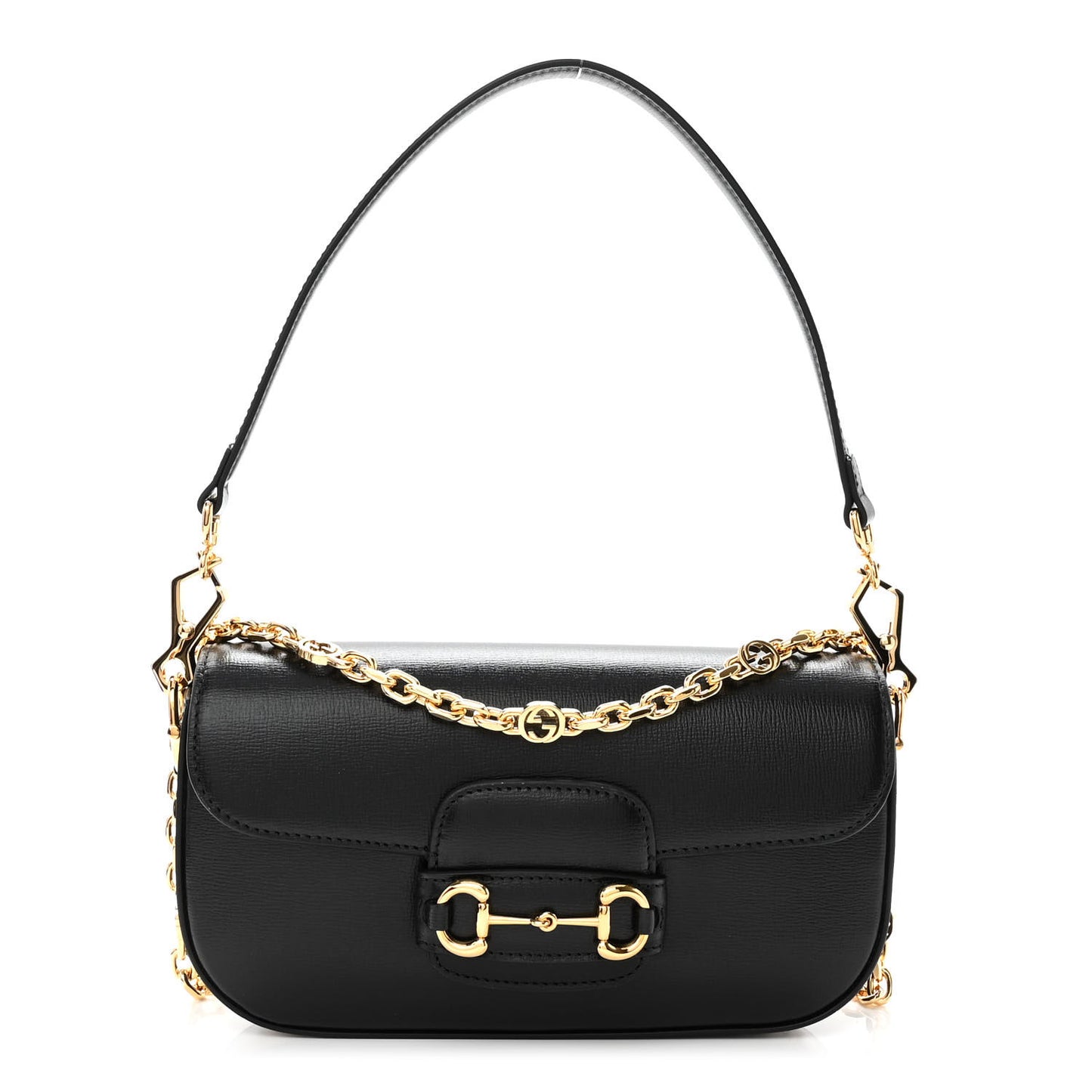Azalea Calfskin Small Horsebit 1955 Chain Shoulder Bag Black