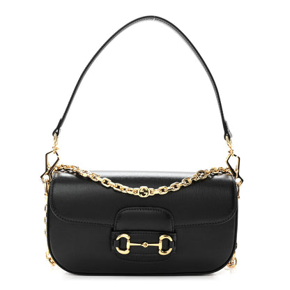 Gucci Azalea Calfskin Small Horsebit 1955 Chain Shoulder Bag Black 1 of 9