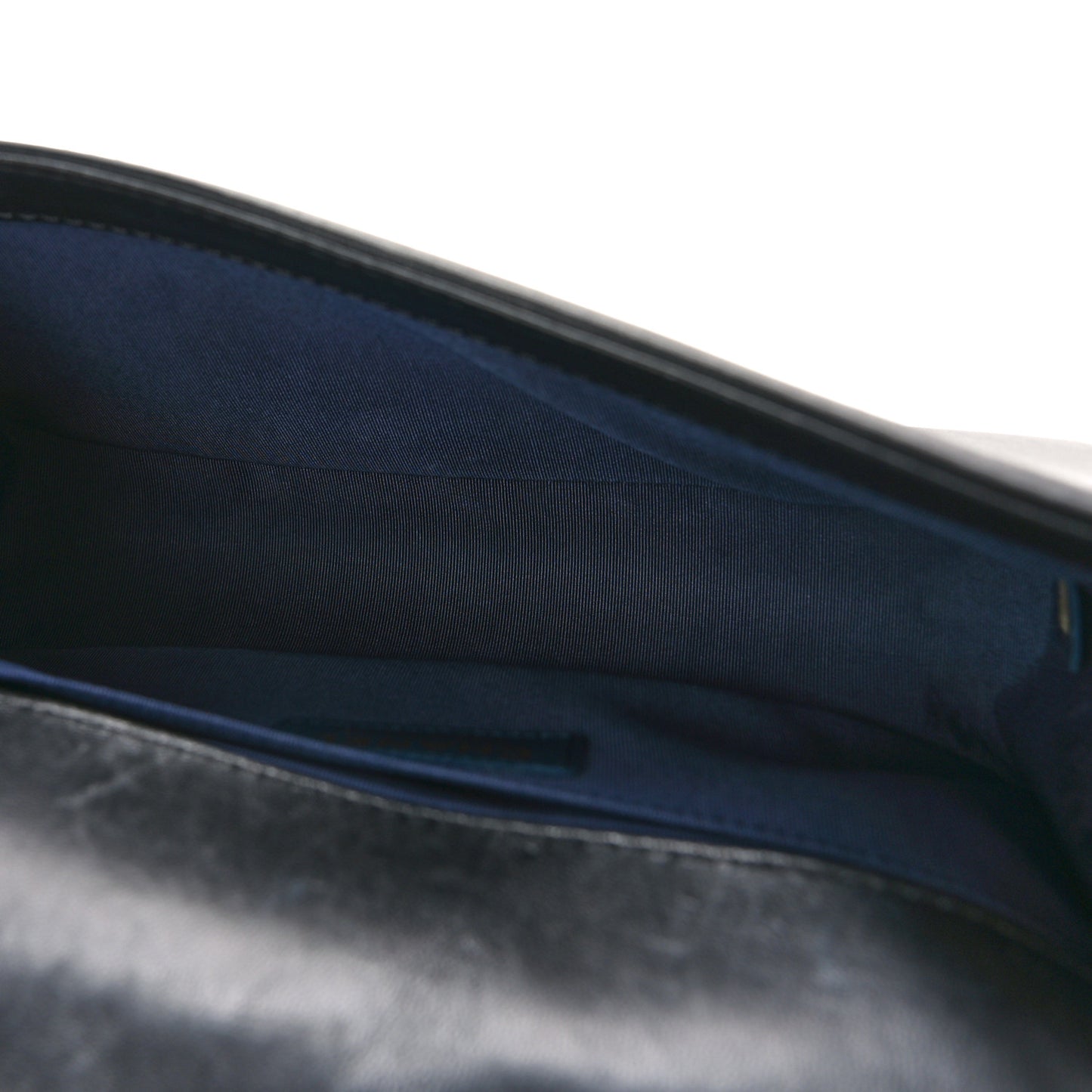 Lambskin Quilted Bi-Color Medium Boy Flap Black Navy