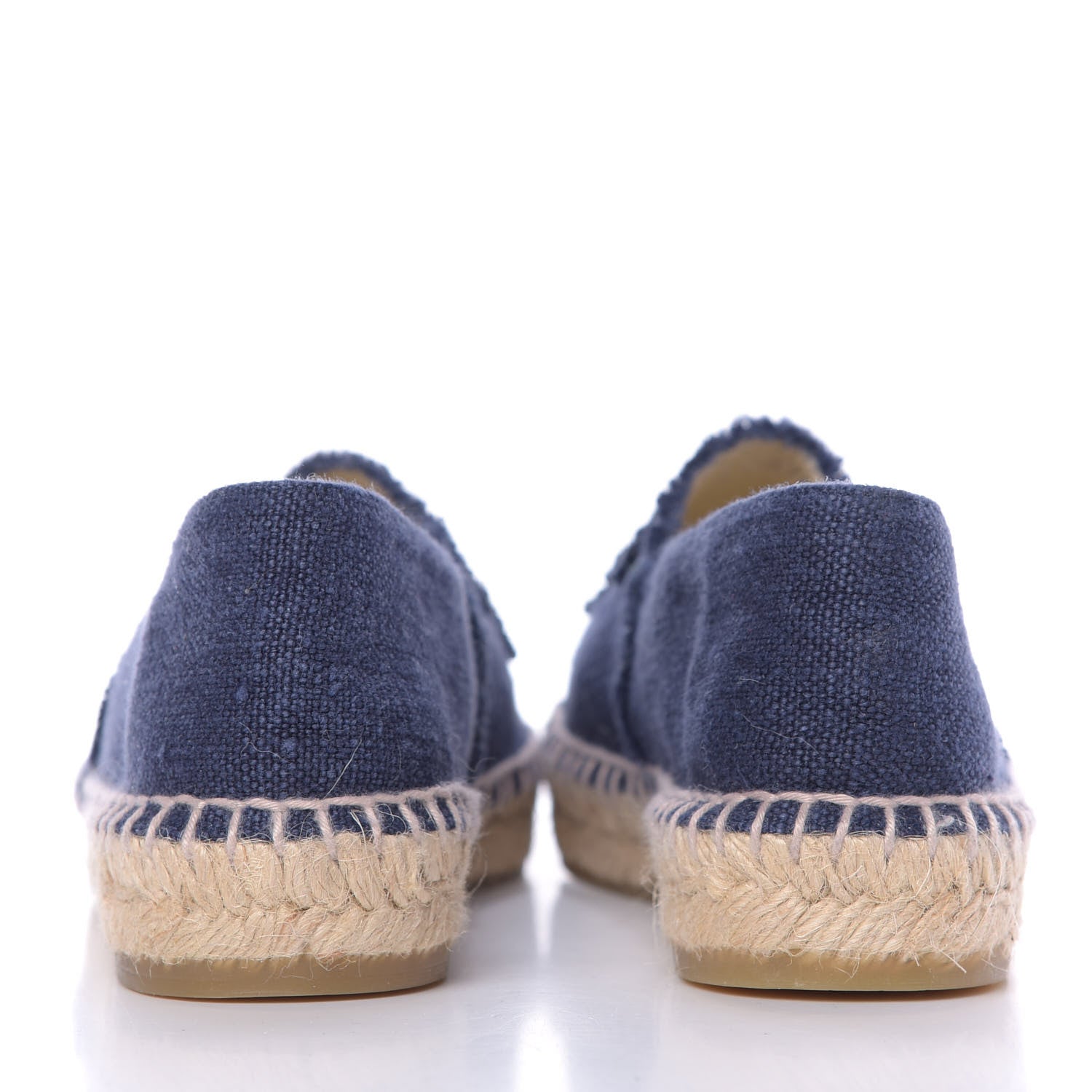 Chanel Denim Toile CC Espadrilles 40 Navy Black 7 of 10