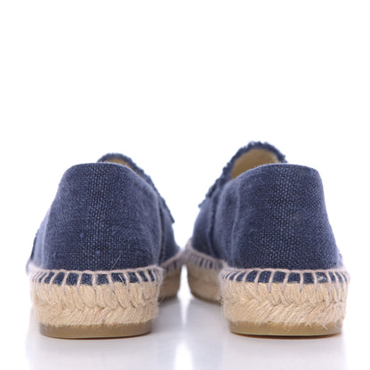 Chanel Denim Toile CC Espadrilles 40 Navy Black 7 of 10