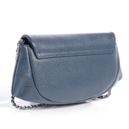 Chanel Caviar Half Moon Wallet On Chain WOC Blue 3 of 9