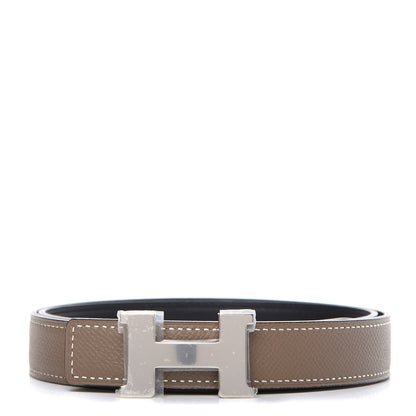 Hermes Box Epsom 24mm Mini Constance H Belt 85 Black Etoupe 1 of 7
