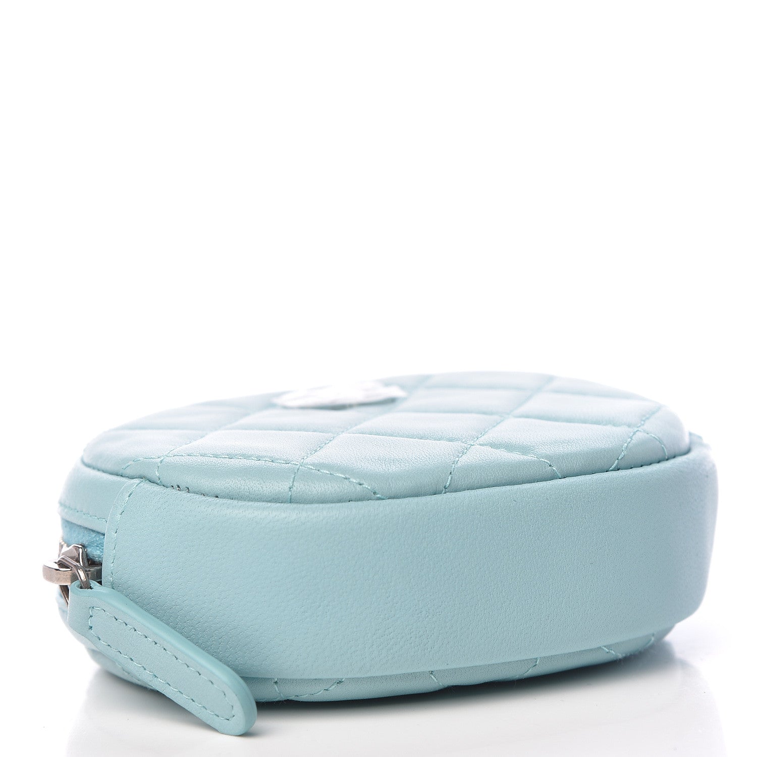 Chanel Lambskin Quilted Zip Around Classic Coin Purse Light Blue 4 of 9
