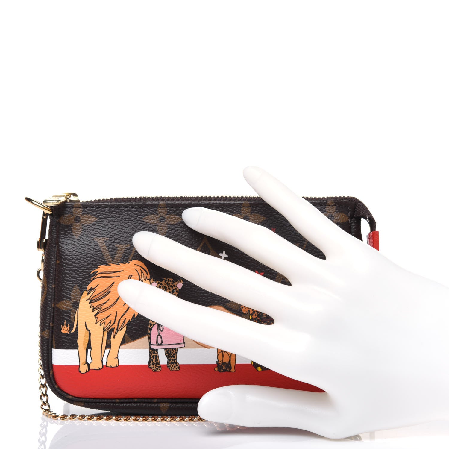 Louis Vuitton Monogram 2018 Christmas Animation Mini Cats Pochette Accessories 2 of 10