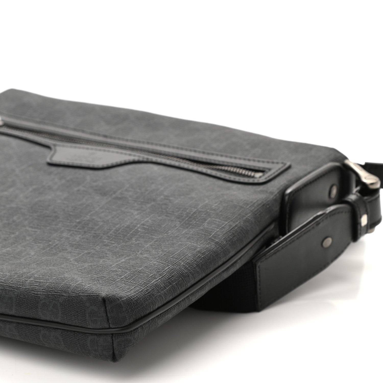 Gucci GG Supreme Monogram Crossbody Messenger Bag Black Grey 9 of 9