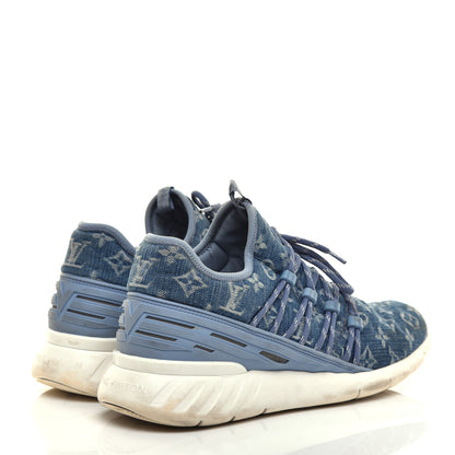 Louis Vuitton Denim Rubber Monogram Fastlane Low Sneakers 7.5 Navy 4 of 10