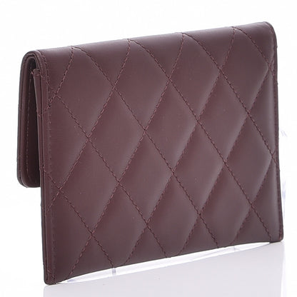 Chanel Lambskin Quilted Wallet On Removable Chain Insert Burgundy 3 of 7
