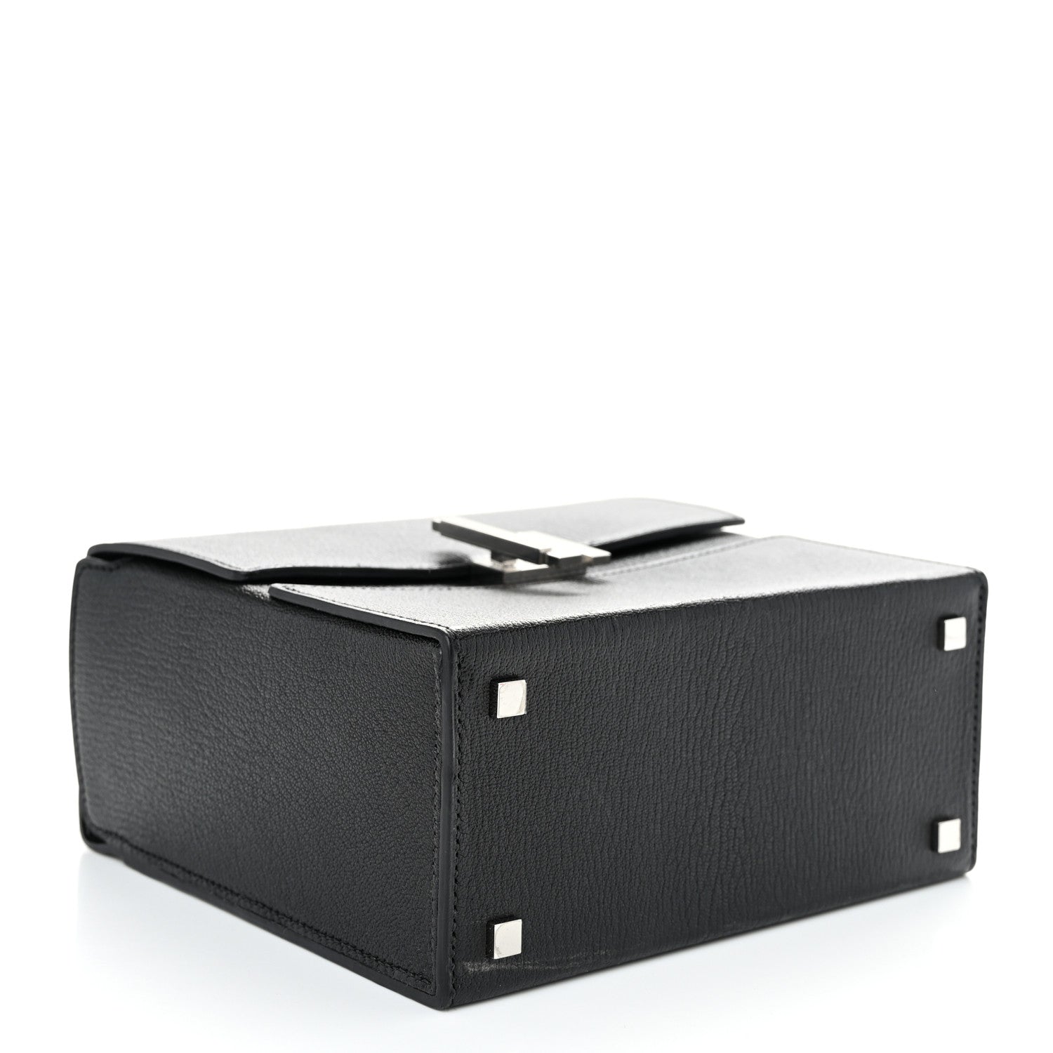 Hermes Chevre Mysore Cinhetic Boxy Top Handle Bag Black Bleu Electrique 4 of 11